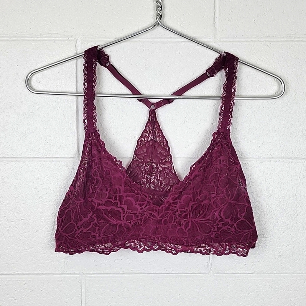 Maroon Lace Bralette
